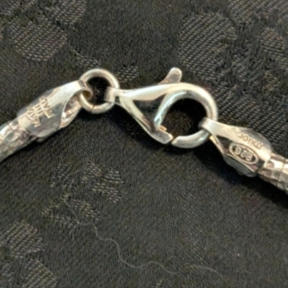 Sparkly Solid Sterling Silver Snake Chain Necklace Milor Italy - Picture 4 of 8